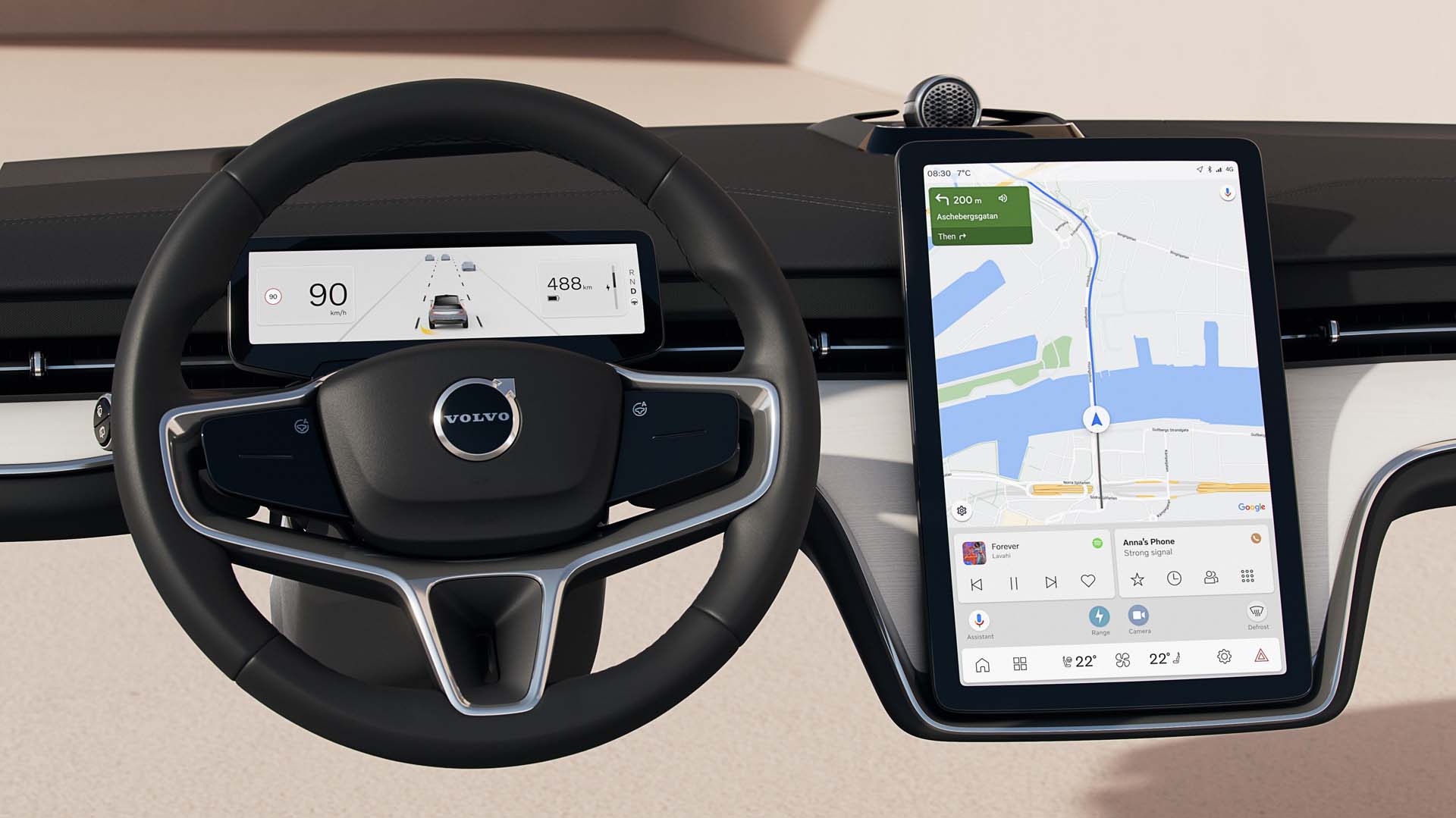 Volvo presenta interfaz de usuario del SUV eléctrico EX90